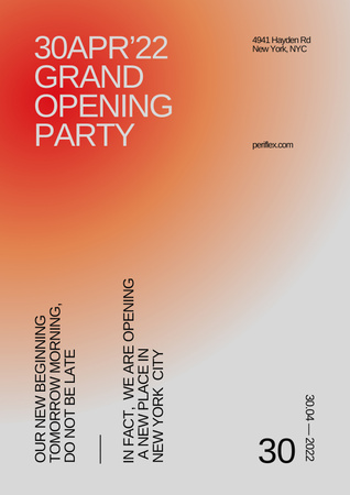 Grand Opening Party Announcement Poster Design Template