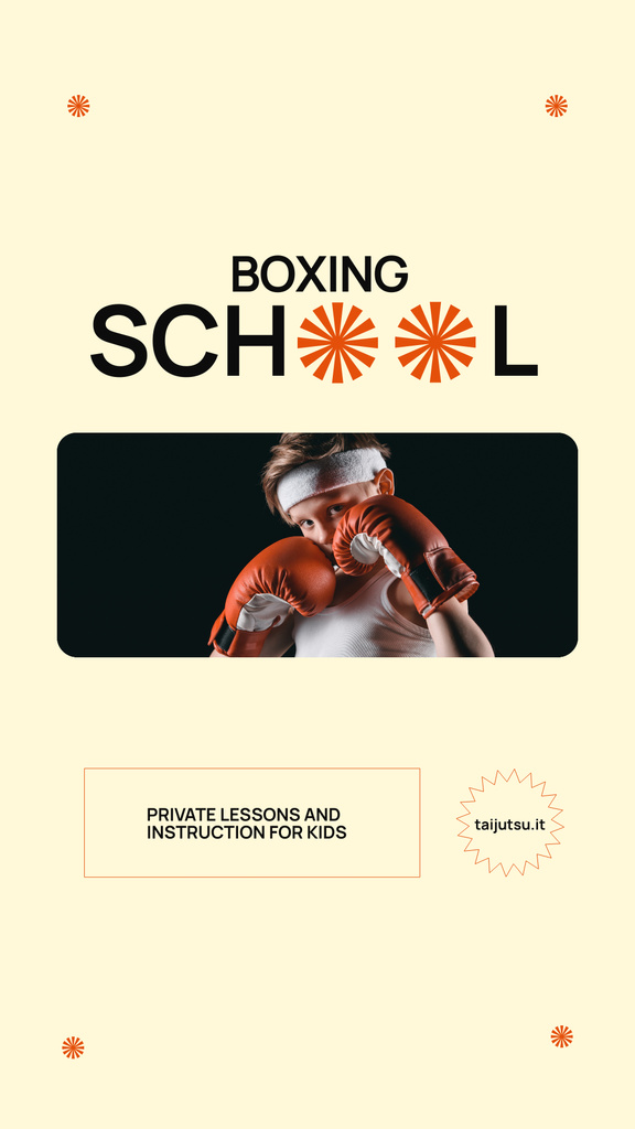 Template di design Boxing school minimal Instagram Story