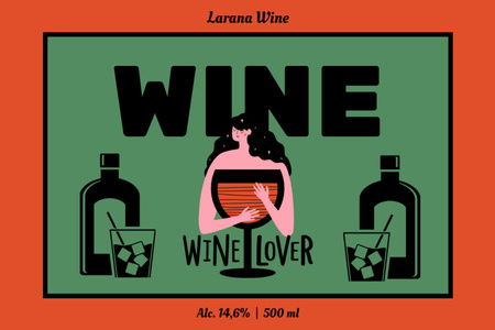 Plantilla de diseño de Oferta Especial De Vino Para Amantes Del Vino En Verde Label 