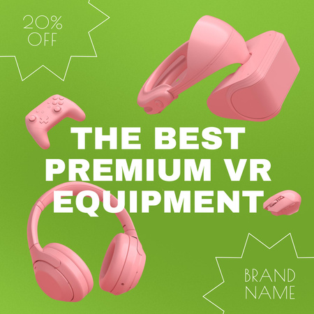 VR Equipment Sale Offer Animated Post Design Template