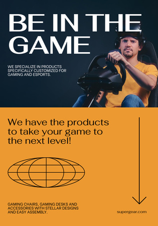 Plantilla de diseño de Oferta de accesorios duraderos para juegos en naranja Poster 28x40in 