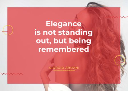 Elegance quote with Young attractive Woman Postcard Modelo de Design