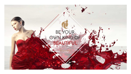 Beauty quote with Young attractive Woman FB event cover Design Template