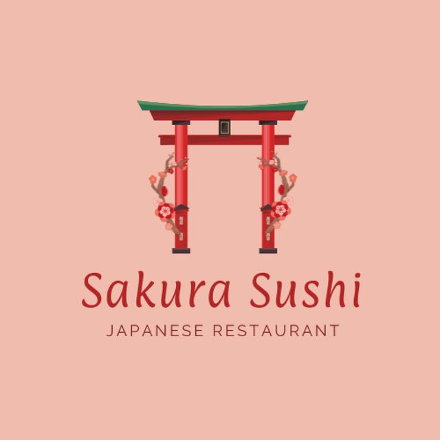 Sushi Restaurant Ad Animated Logo Tasarım Şablonu