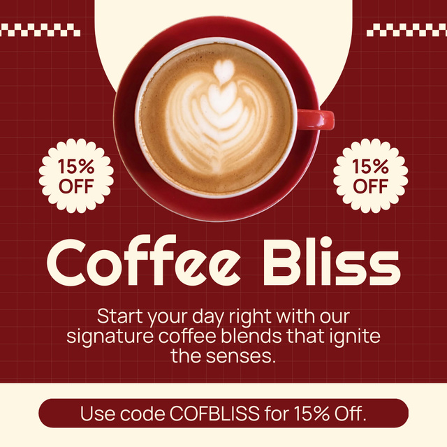 Beneficial Promo Code For Creamy Coffee Instagram AD Πρότυπο σχεδίασης
