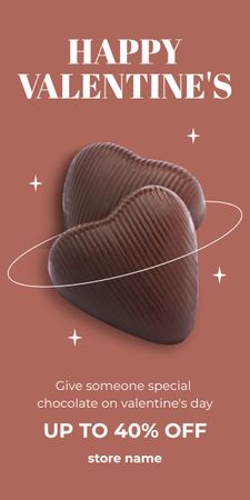 Platilla de diseño Discount Offer on Chocolates for Valentine's Day Graphic
