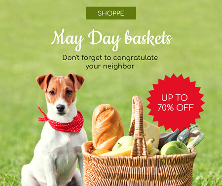 May Day Sale Announcement Facebook Design Template