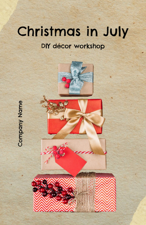 Christmas Decor Advertisement with Gift Boxes Flyer 5.5x8.5in Tasarım Şablonu
