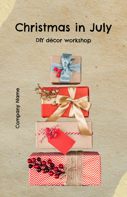  Christmas Decor Advertisement with Gift Boxes Flyer 5.5x8.5in Design Template