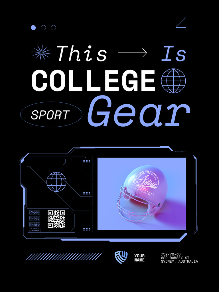 Sport College Apparel and Merchandise Poster 36x48in Šablona návrhu