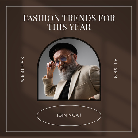 Announcement Of Webinar About Fashion Trends For This Year Instagram Design Template