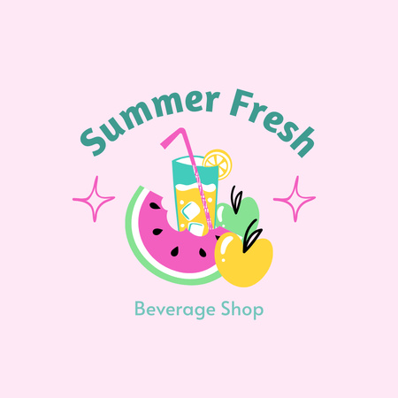 verão fresco, logotipo da loja de bebidas Logo Modelo de Design
