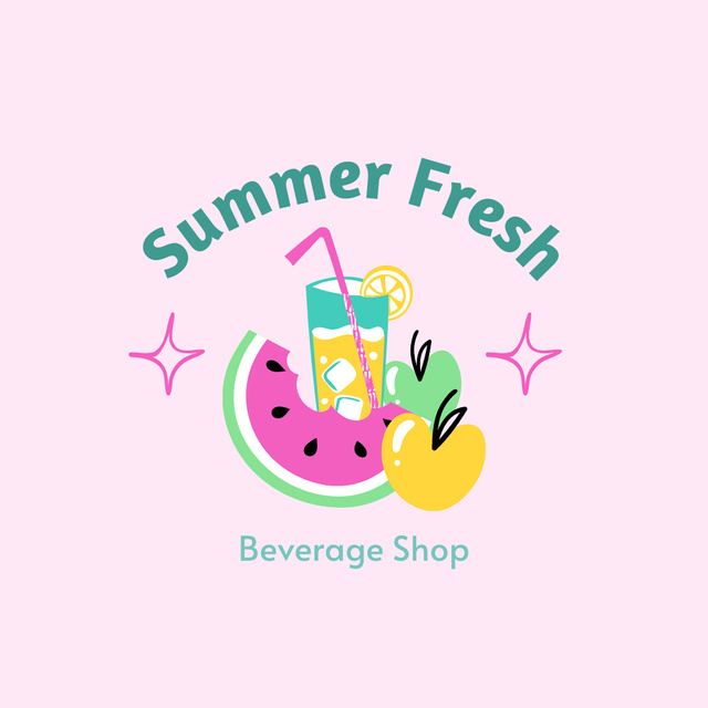 summer fresh,beverage shop logo Logo Design Template