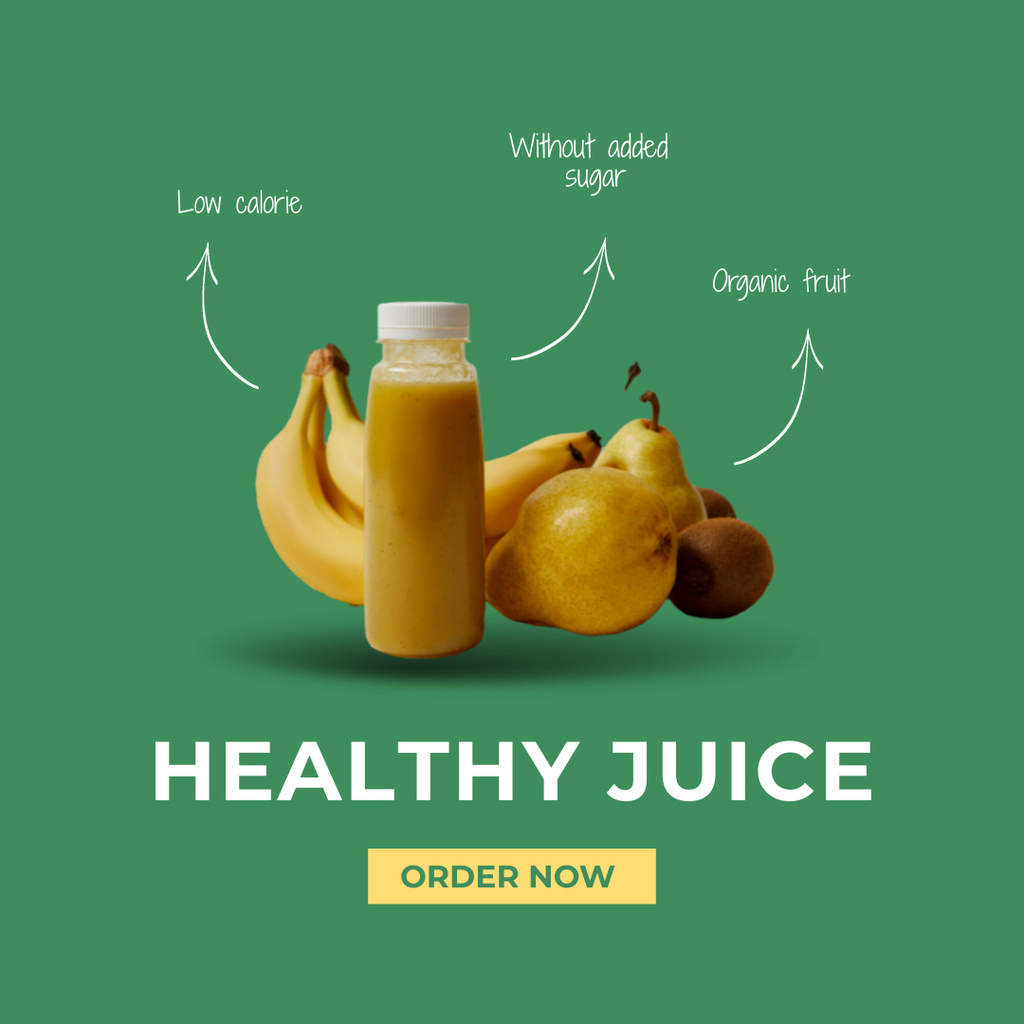 Healthy Fruit Juice Instagram Modelo de Design