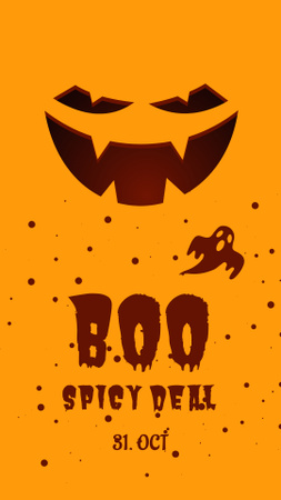 Halloween Celebration with Scary Monster's Smile Instagram Story Design Template
