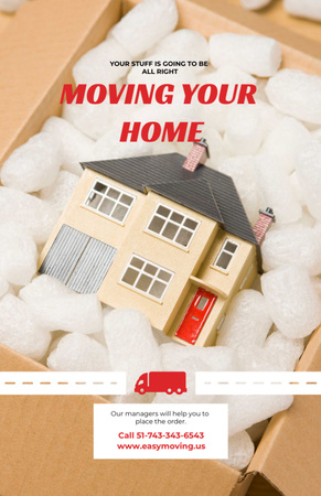 Home Moving Service Ad House Model in Box Flyer 5.5x8.5in Tasarım Şablonu
