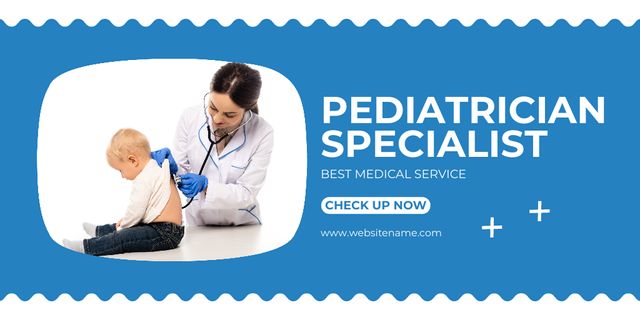 Services of Pediatrician Specialist Twitter tervezősablon