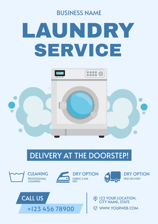 Platilla de diseño Offer of Laundry Service with Washing Machine Poster