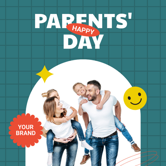Platilla de diseño Parents' Day Promotion with Cute Family Instagram