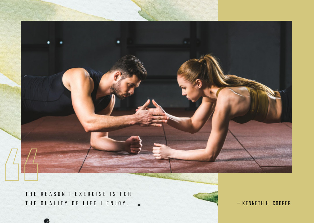 Couple training together Postcard Modelo de Design