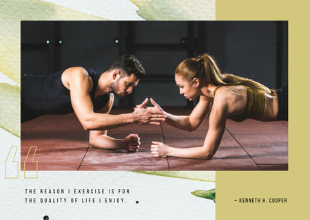 Couple training together Postcard Design Template