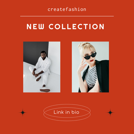 Modèle de visuel Nouvelle offre de collection de mode en rouge - Instagram