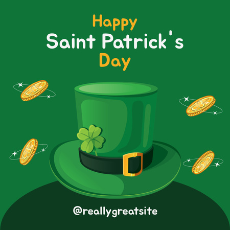 Ontwerpsjabloon van Instagram van St. Patrick's Day Holiday Party with Green Hat