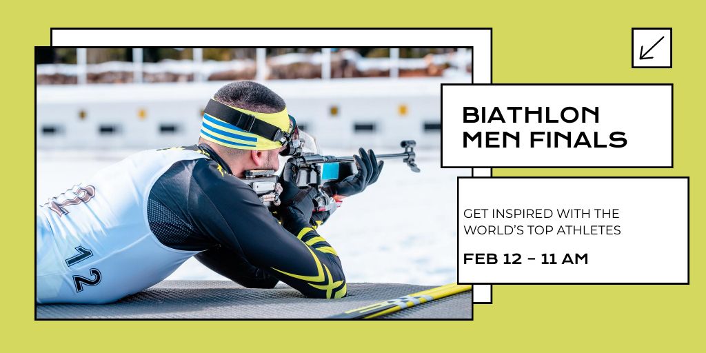 Olympics Biathlon Announcement Twitter Šablona návrhu