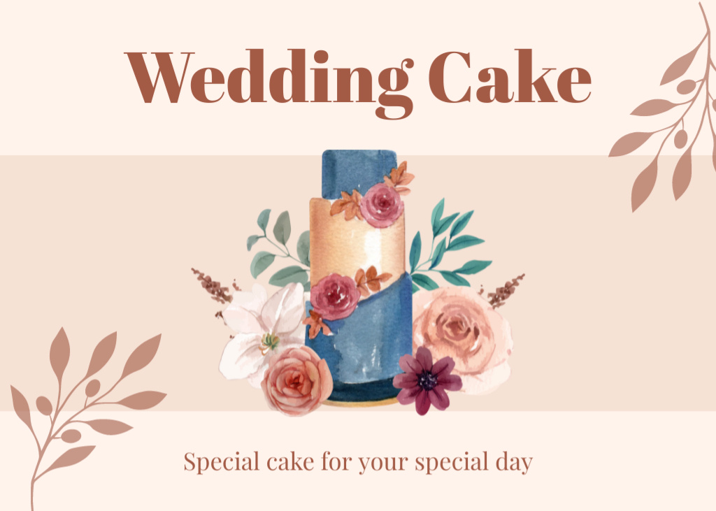 Plantilla de diseño de Special Cakes for Wedding Postcard 5x7in 