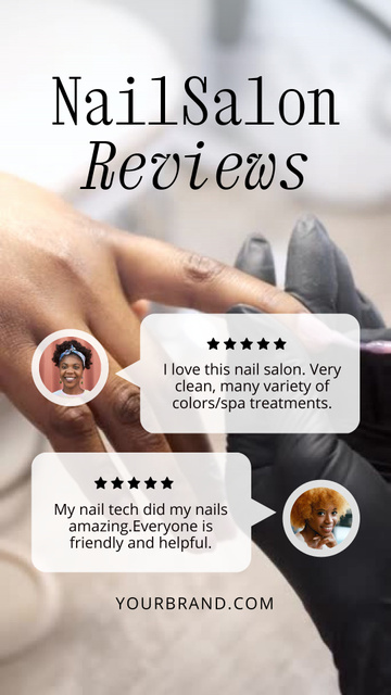 Modèle de visuel Nail Salon Reviews - Instagram Video Story