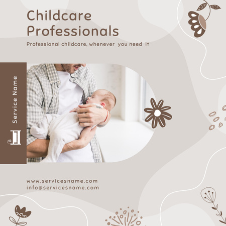 Plantilla de diseño de Oferta de servicio para profesionales del cuidado infantil Instagram 