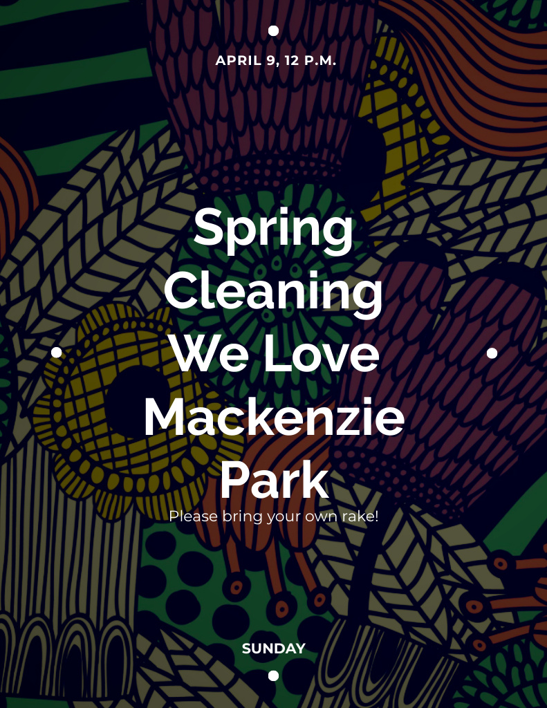 Plantilla de diseño de Spring Cleaning Event Invitation with Floral Texture Flyer 8.5x11in 
