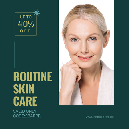 Routine Skincare Product For Mature With Discount Instagram Design Template