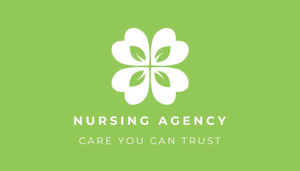 Nursing Agency Contact Details Business Card US – шаблон для дизайна