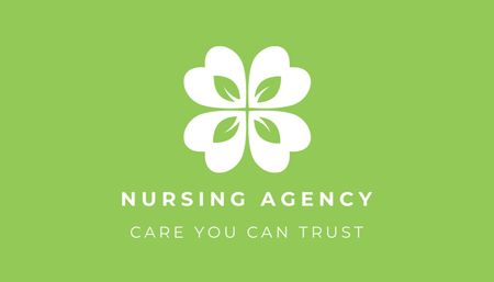 Nursing Agency Contact Details Business Card US tervezősablon