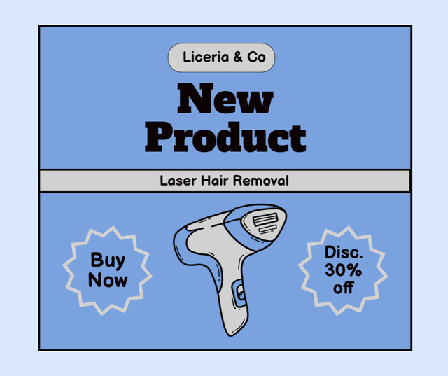 Discount Offer for New Laser Hair Removal Product Facebookデザインテンプレート