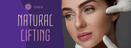 Oferta de elevação natural com rosto de mulher Facebook cover Modelo de Design