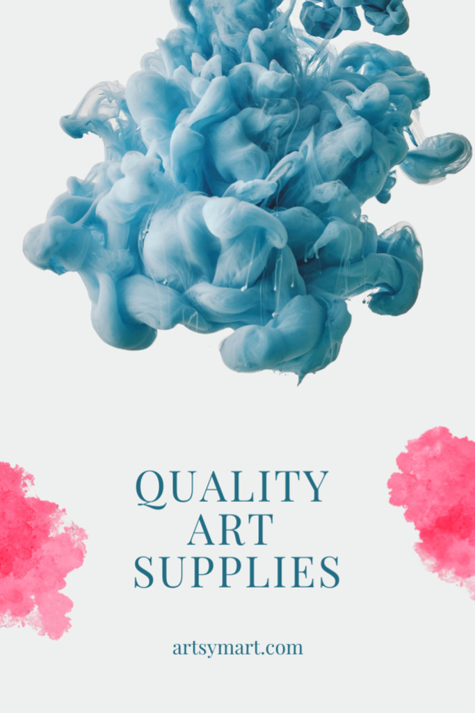 Ontwerpsjabloon van Flyer 4x6in van Sustainable Art Supplies Sale Offer with Blue Paint