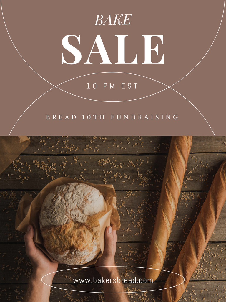 Modèle de visuel Bakery Ad with Fresh Bread and Baguettes - Poster US