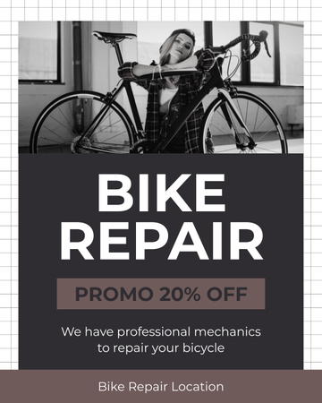 Platilla de diseño Bikes Repair Promo Instagram Post Vertical