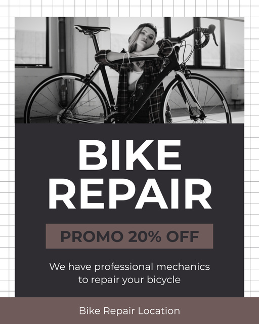 Bikes Repair Promo Instagram Post Vertical tervezősablon