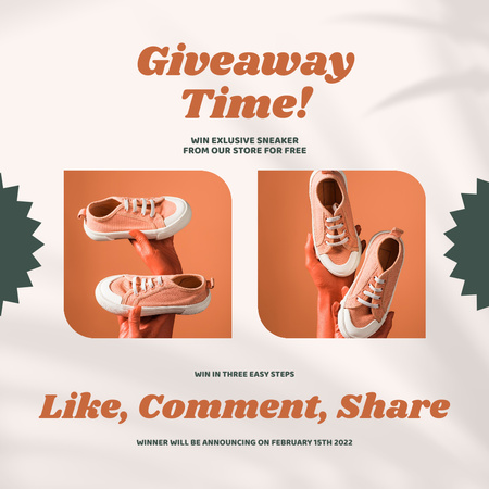 Giveaway of Sneakers for Kids Instagram Design Template
