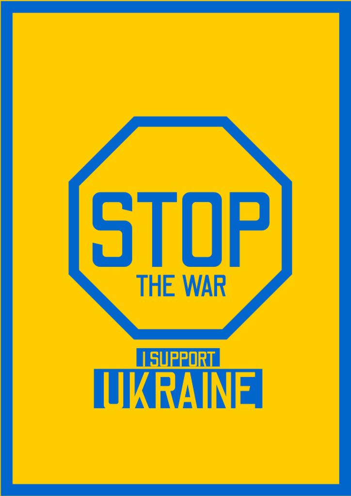 Stop War in Ukraine A4 Design Template