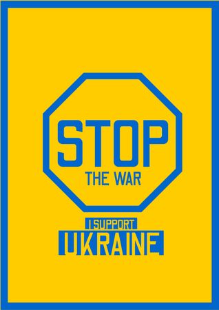 Ontwerpsjabloon van A4 van Stop War in Ukraine