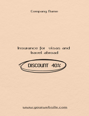 Travel Insurance Offer on Beige Ad