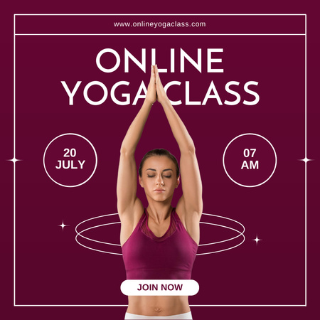 Modèle de visuel Annonce de cours de yoga en ligne - Instagram