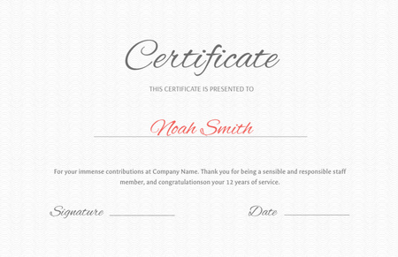 Award for being Responsible Staff Member Certificate 5.5x8.5in Design Template