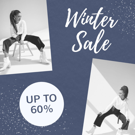 Winter Clothes Sale Announcement Instagram tervezősablon