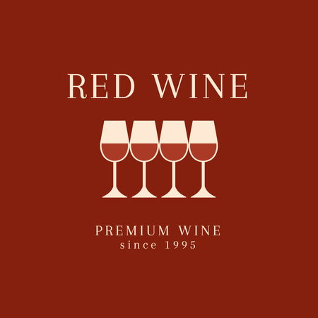 Premium Red Wine Collection Ad Logo 1080x1080px – шаблон для дизайна