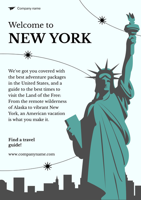 Travel Tour to New York Poster Design Template